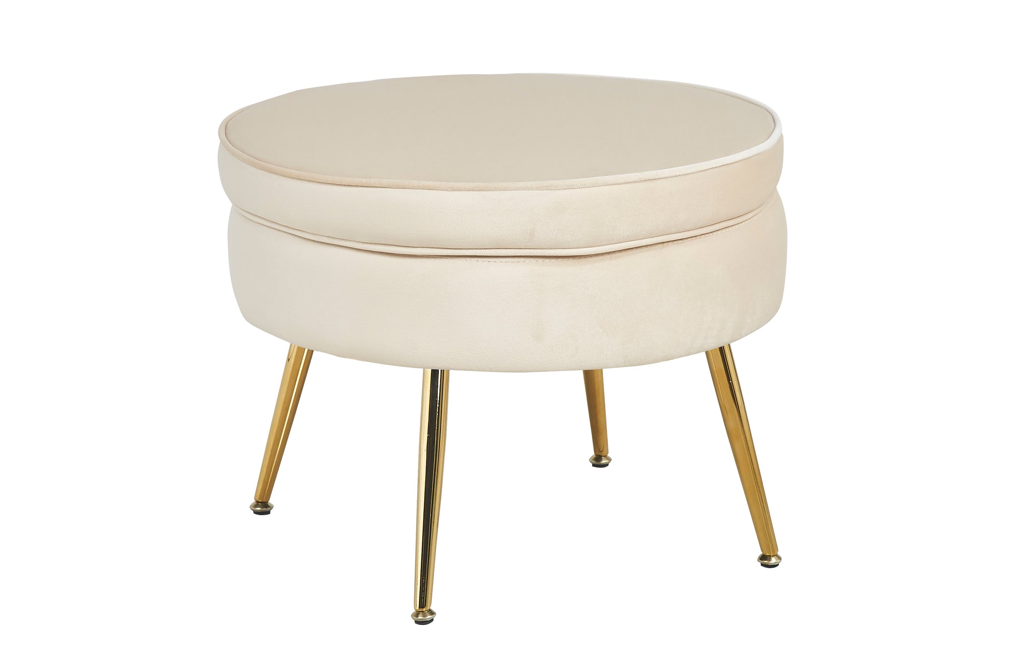 Sales Fever - Sitzpouf rund aus Samt Beige