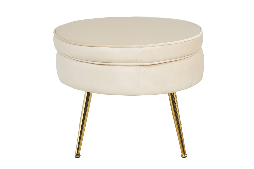 Sales Fever - Sitzpouf rund aus Samt Beige