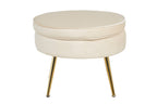 Sales Fever - Sitzpouf rund aus Samt Beige