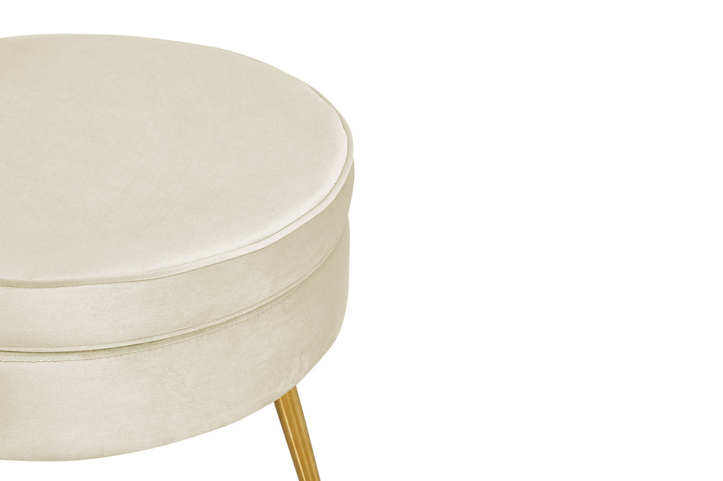 Sales Fever - Sitzpouf rund aus Samt Beige