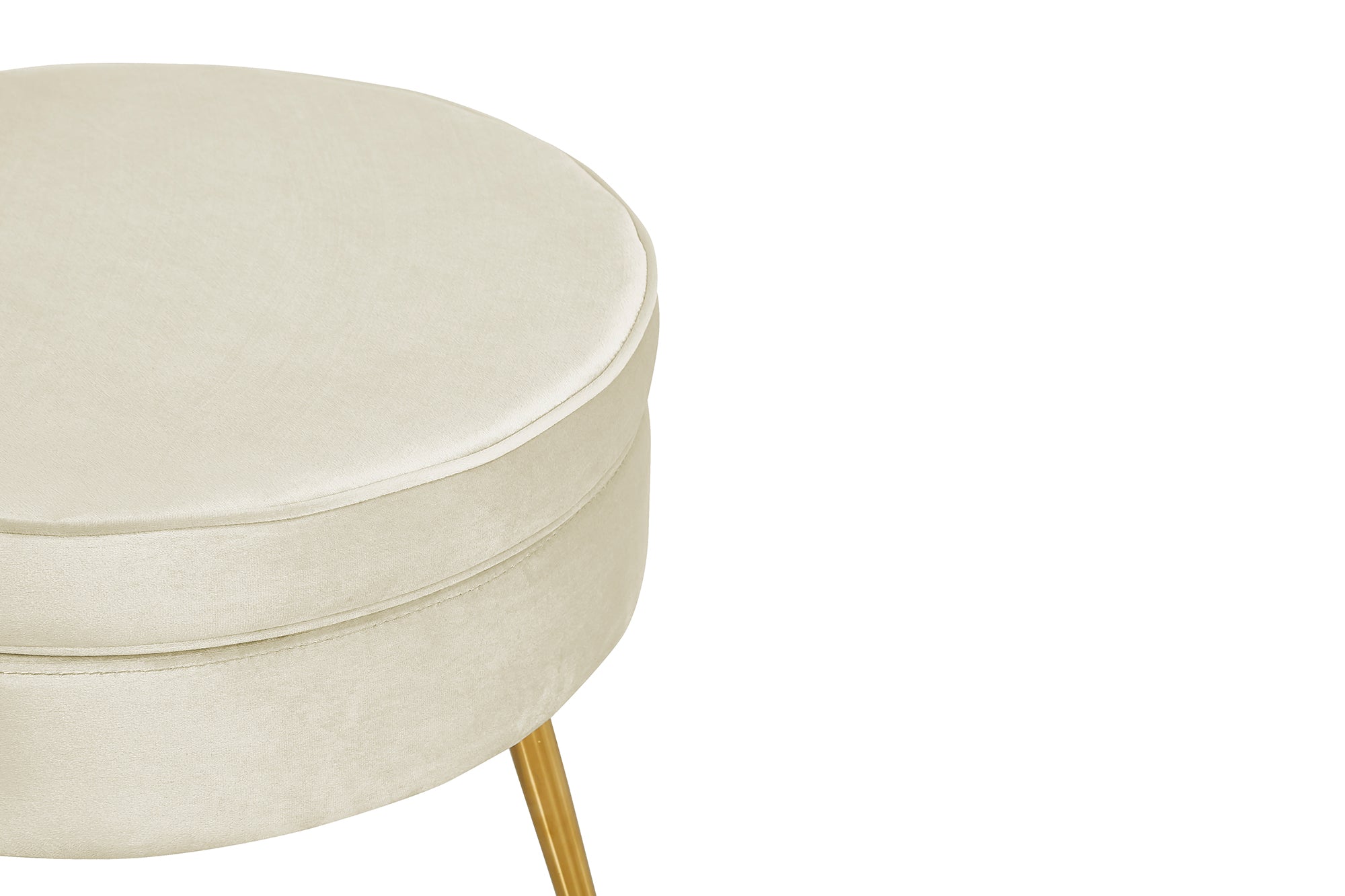 Sales Fever - Sitzpouf rund aus Samt Beige