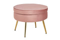 Sales Fever - Sitzpouf rund aus Samt Rose