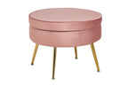 Sales Fever - Sitzpouf rund aus Samt Rose