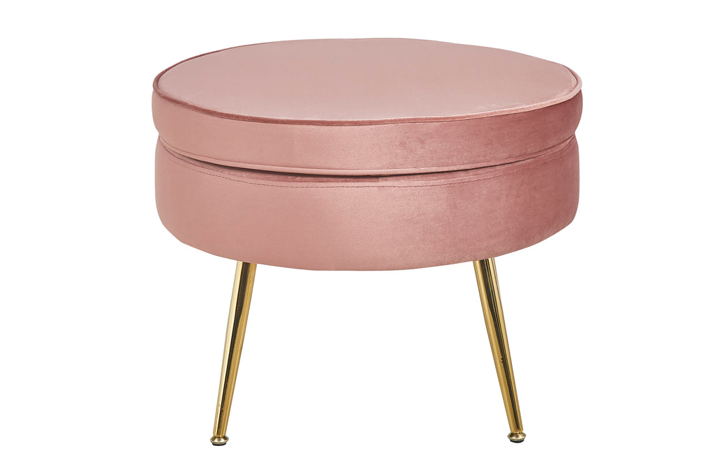 Sales Fever - Sitzpouf rund aus Samt Rose
