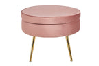 Sales Fever - Sitzpouf rund aus Samt Rose