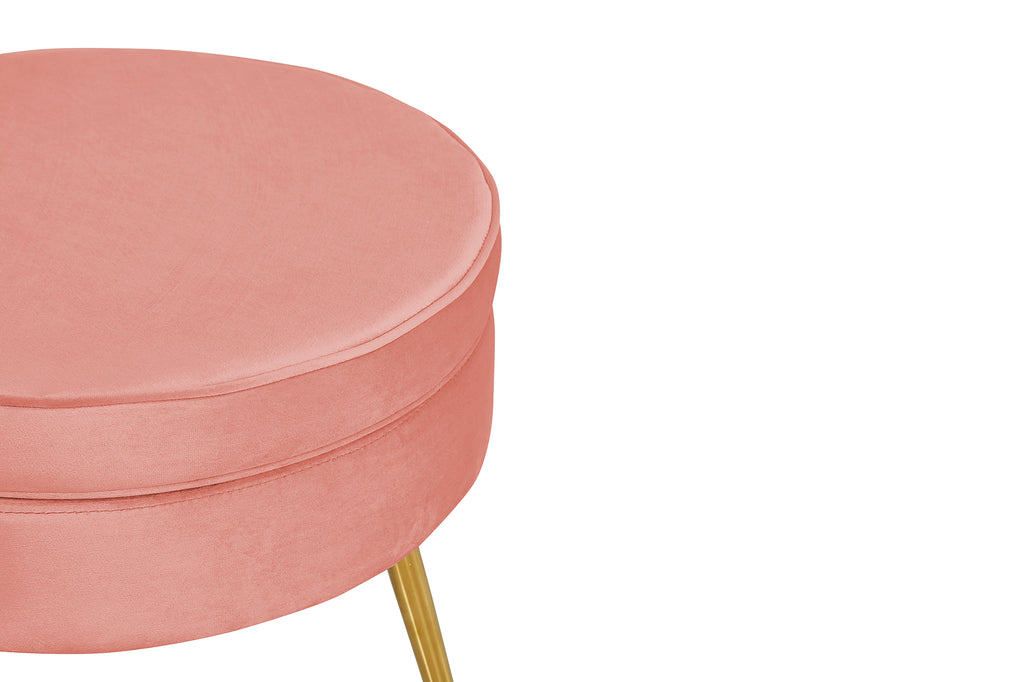Sales Fever - Sitzpouf rund aus Samt Rose
