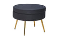 Sales Fever - Sitzpouf rund aus Samt Schwarz