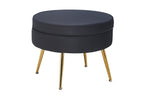 Sales Fever - Sitzpouf rund aus Samt Schwarz
