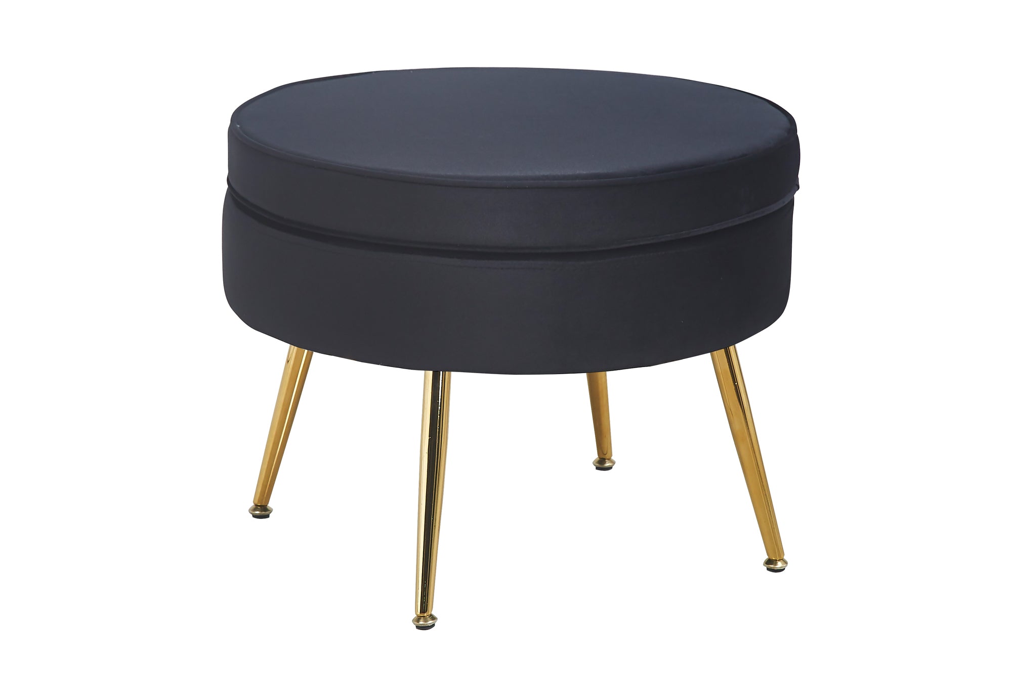 Sales Fever - Sitzpouf rund aus Samt Schwarz