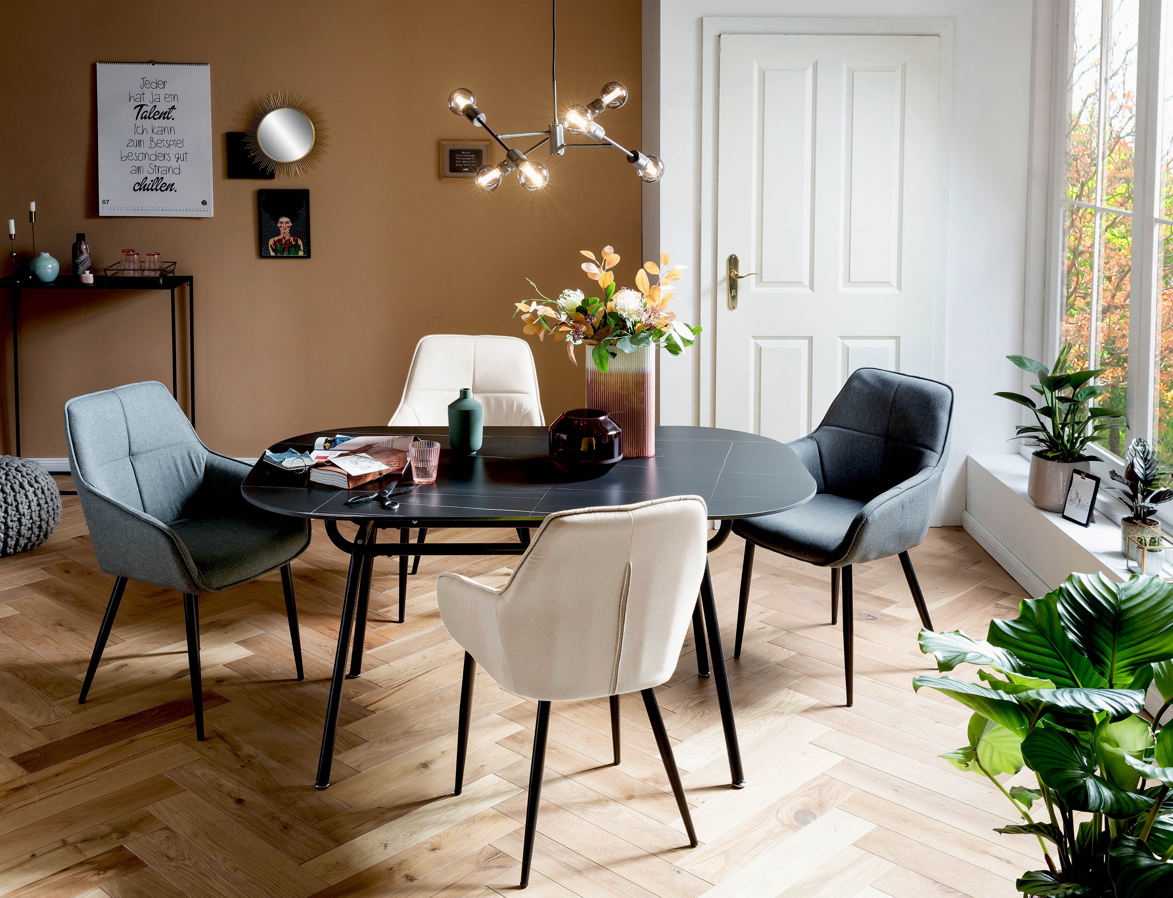 Möbilia - Tisch 150x90x75 cm schwarz