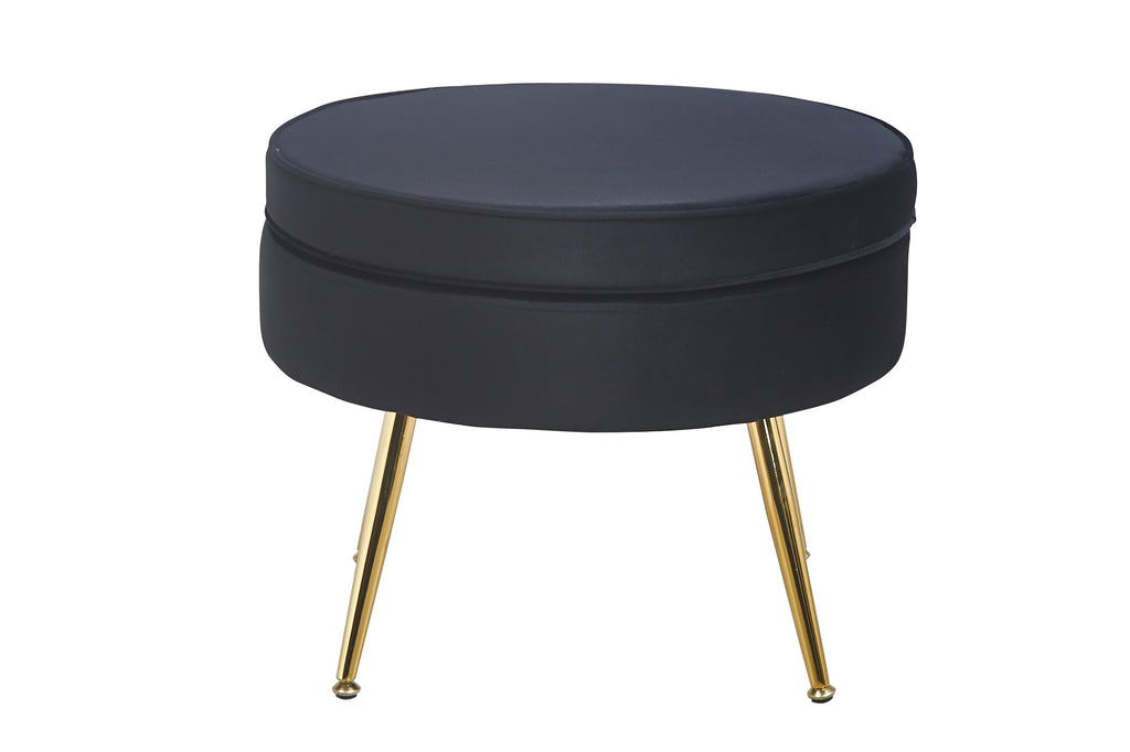 Sales Fever - Sitzpouf rund aus Samt Schwarz