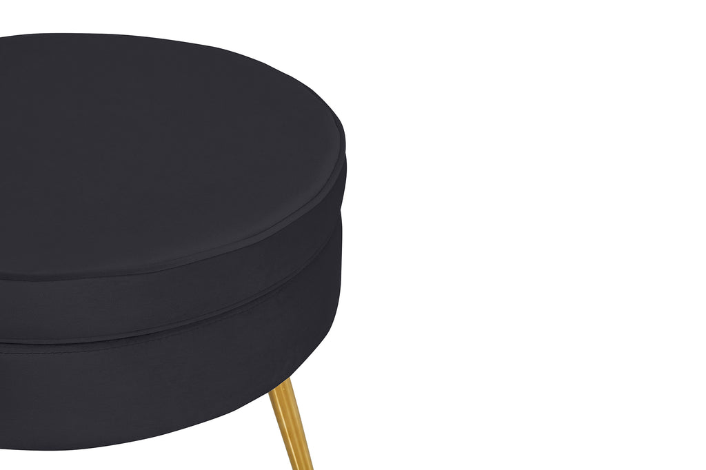 Sales Fever - Sitzpouf rund aus Samt Schwarz