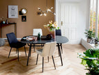 Möbilia - Stuhl, 2er-Set 52x56x86 cm beige, schwarz