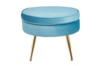 Sales Fever - Sitzpouf rund aus Samt Blau