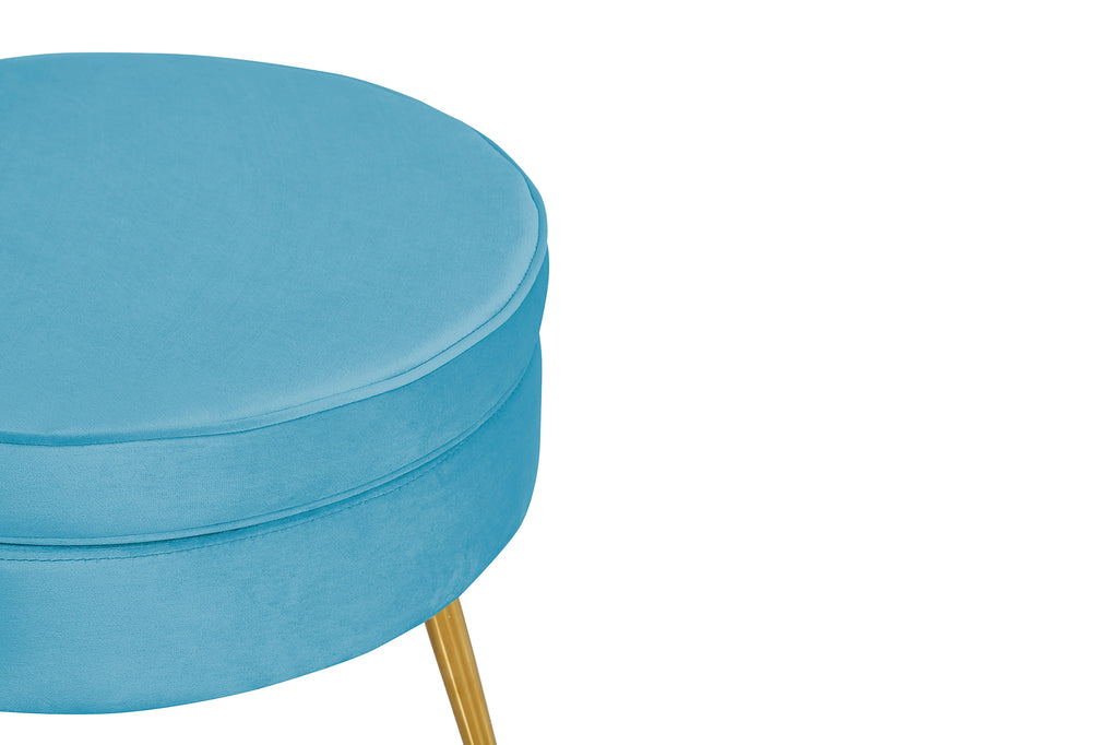 Sales Fever - Sitzpouf rund aus Samt Blau