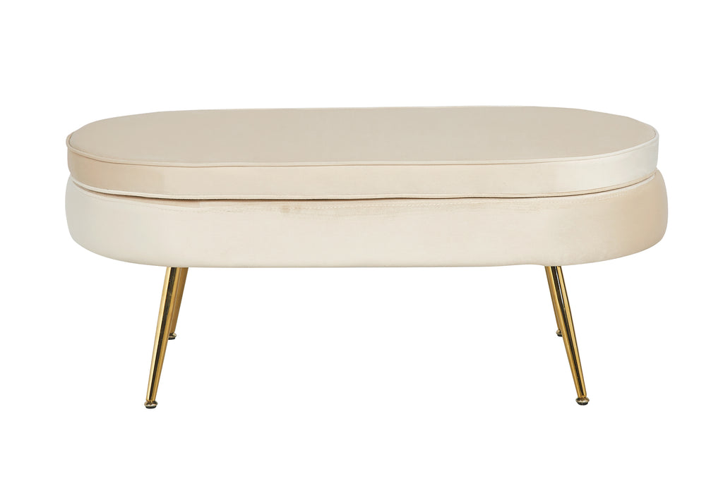 Sales Fever - Sitzpouf oval aus Samt Beige