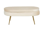 Sales Fever - Sitzpouf oval aus Samt Beige