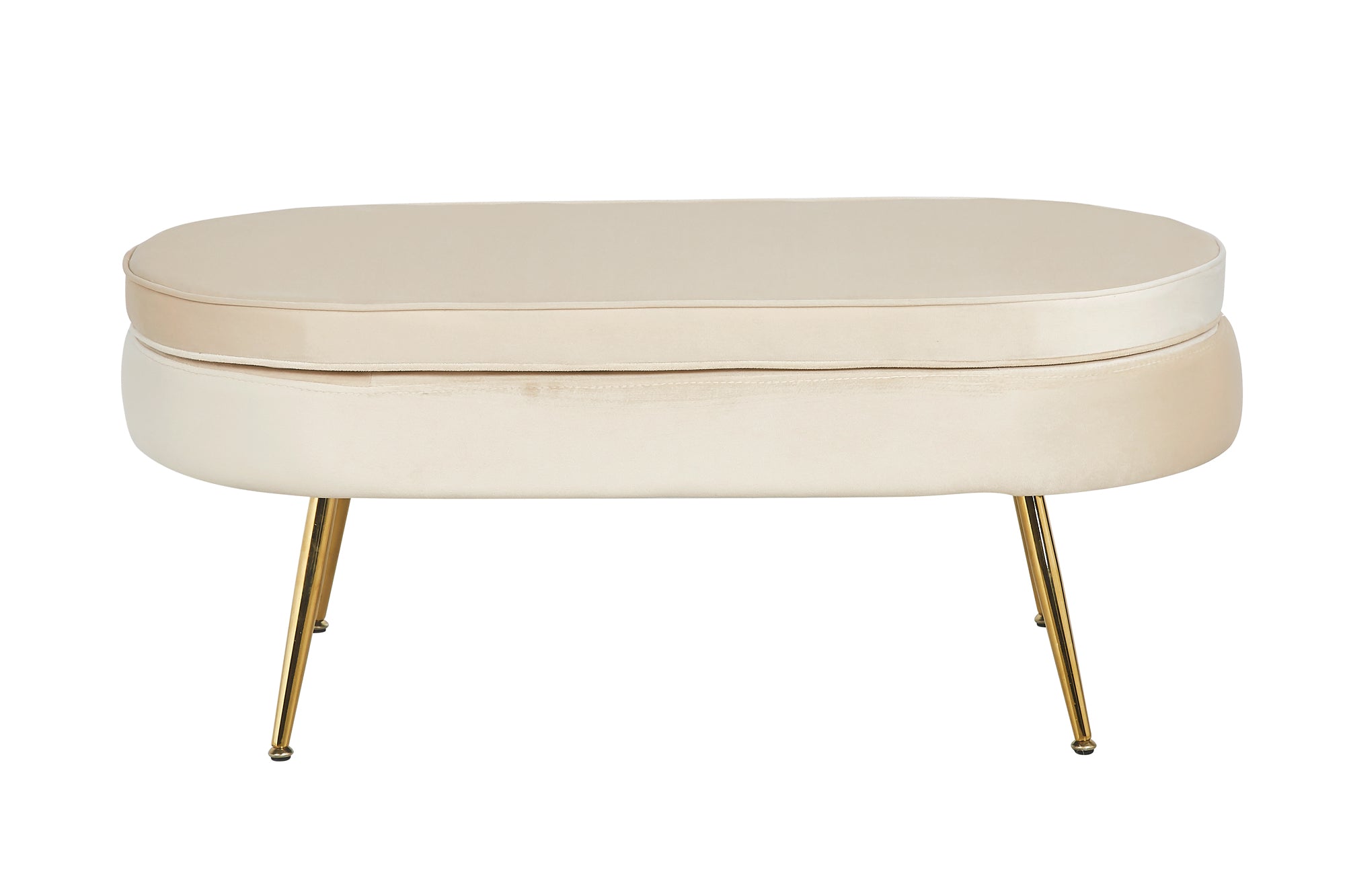 Sales Fever - Sitzpouf oval aus Samt Beige