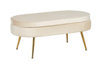 Sales Fever - Sitzpouf oval aus Samt Beige
