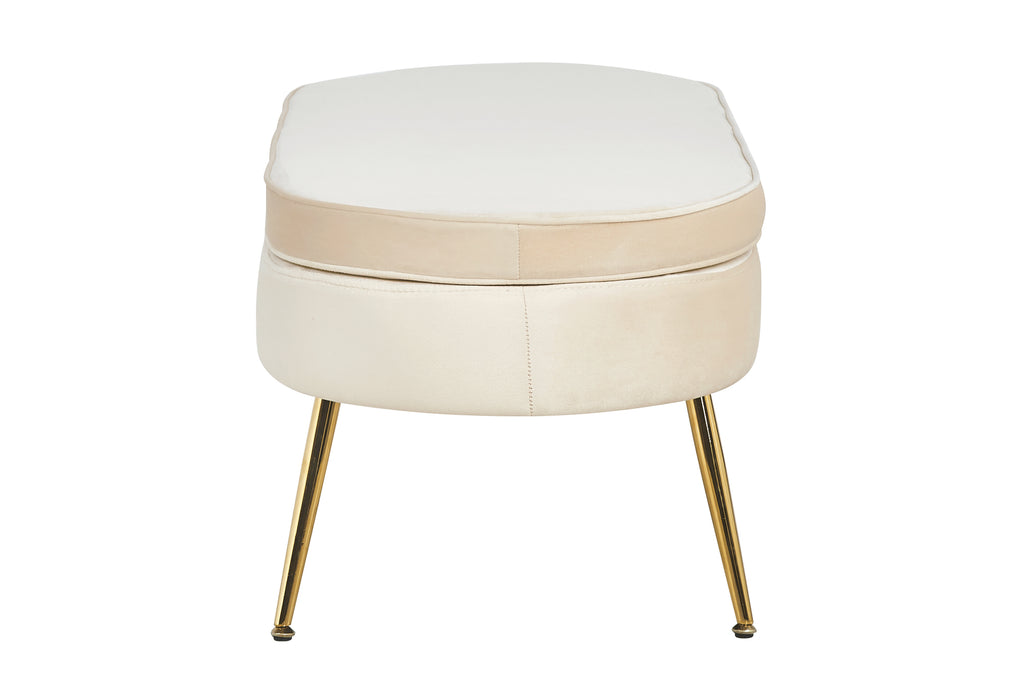 Sales Fever - Sitzpouf oval aus Samt Beige