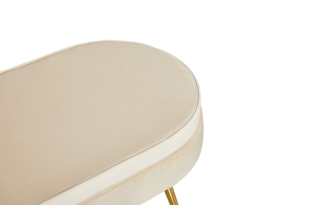 Sales Fever - Sitzpouf oval aus Samt Beige
