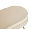 Sales Fever - Sitzpouf oval aus Samt Beige