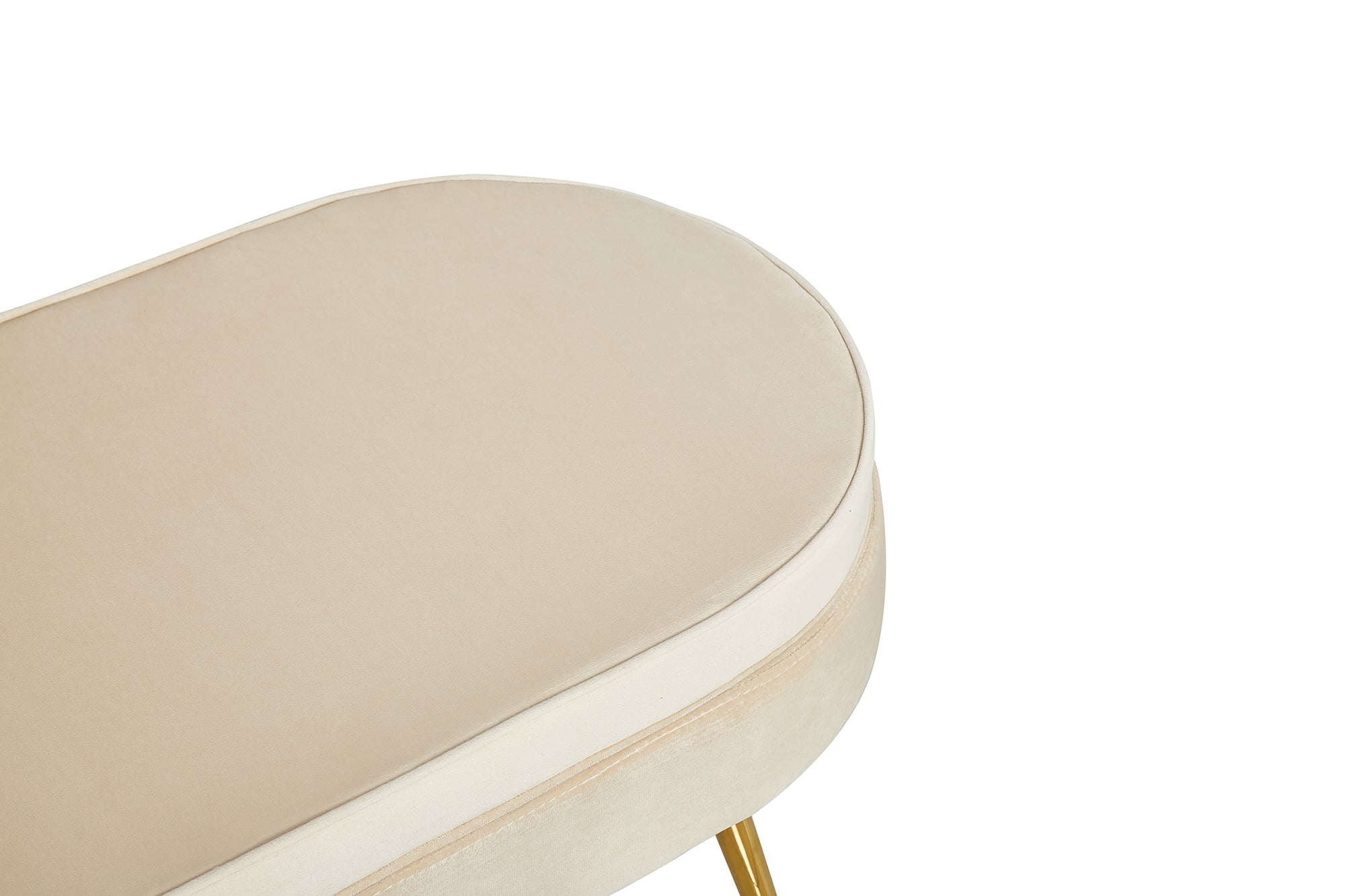 Sales Fever - Sitzpouf oval aus Samt Beige