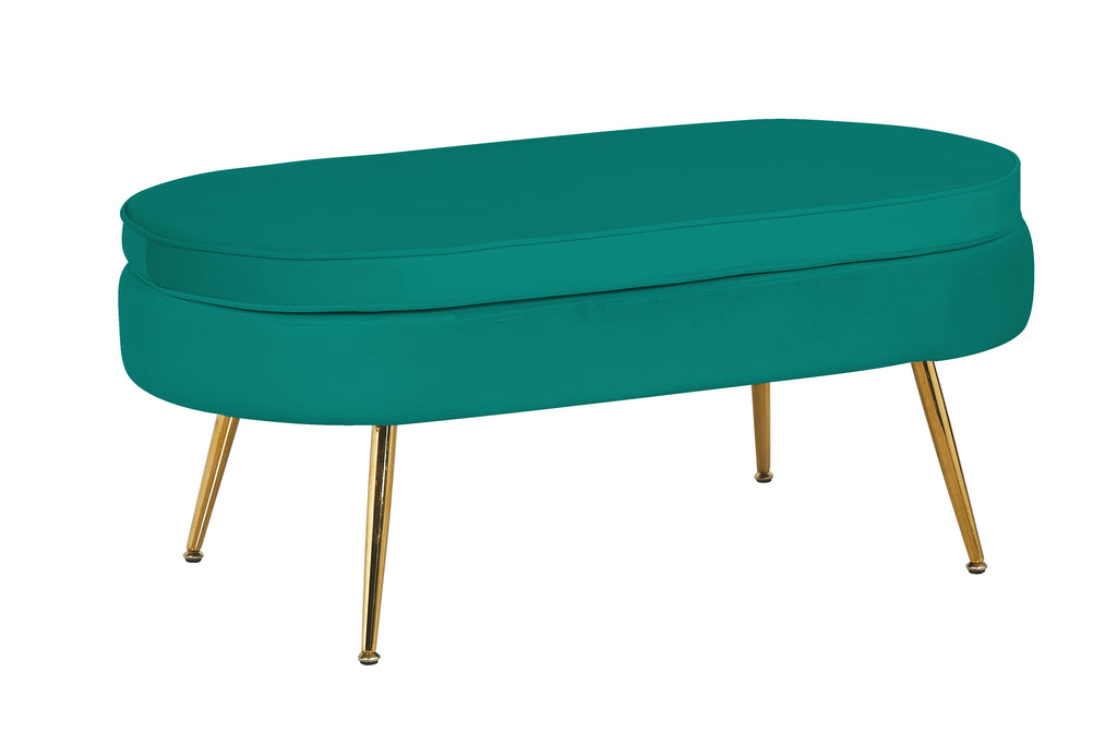 Sales Fever - Sitzpouf oval aus Samt Grün