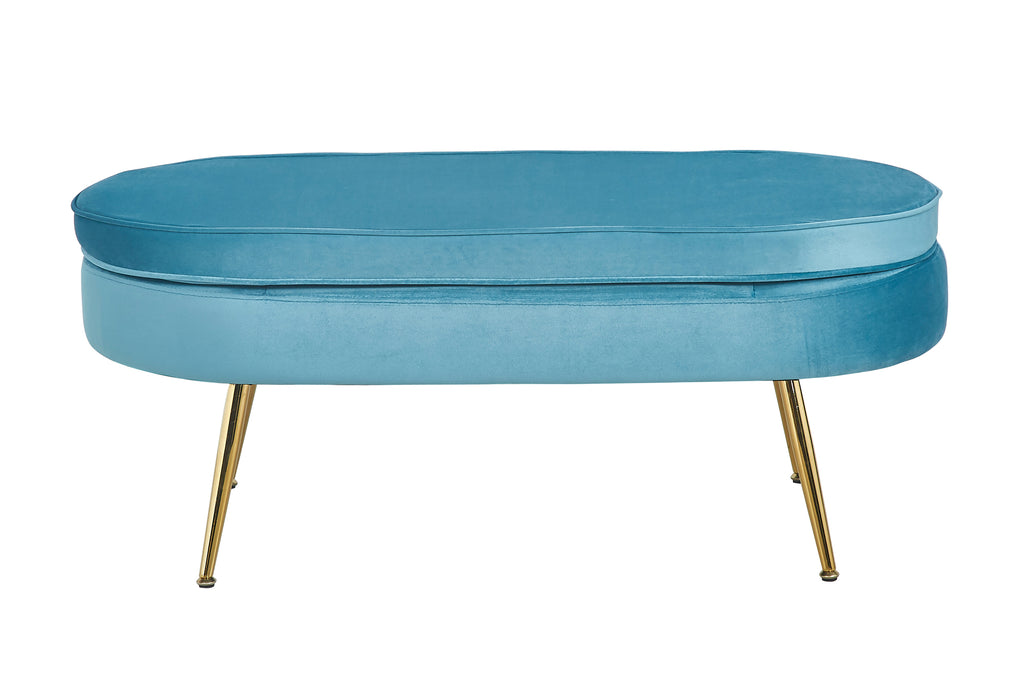 Sales Fever - Sitzpouf oval aus Samt Blau
