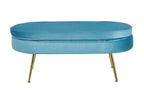 Sales Fever - Sitzpouf oval aus Samt Blau