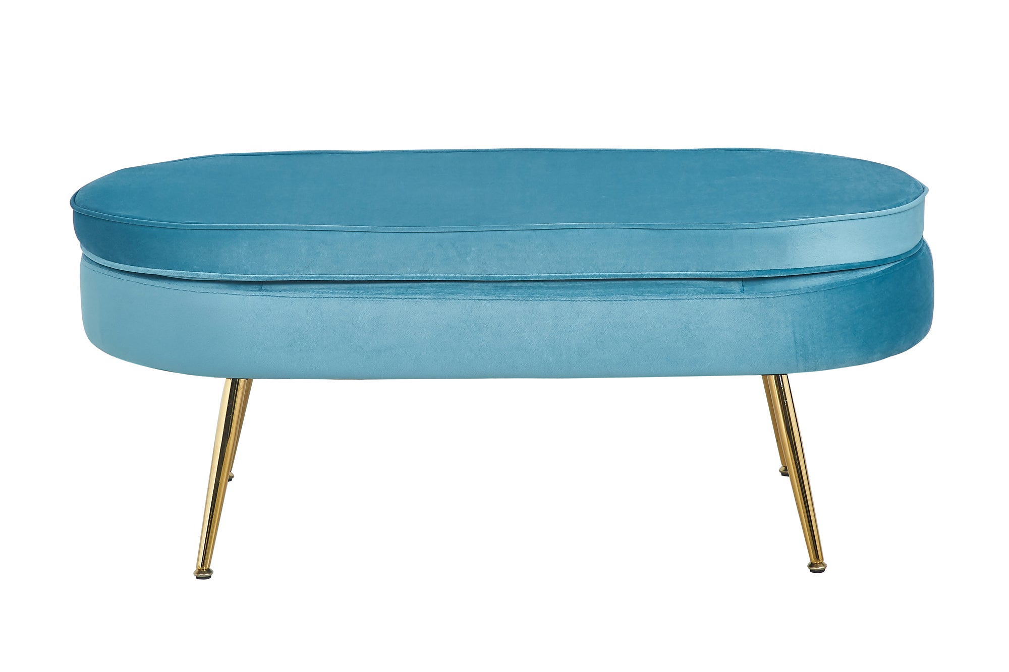 Sales Fever - Sitzpouf oval aus Samt Blau