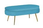 Sales Fever - Sitzpouf oval aus Samt Blau