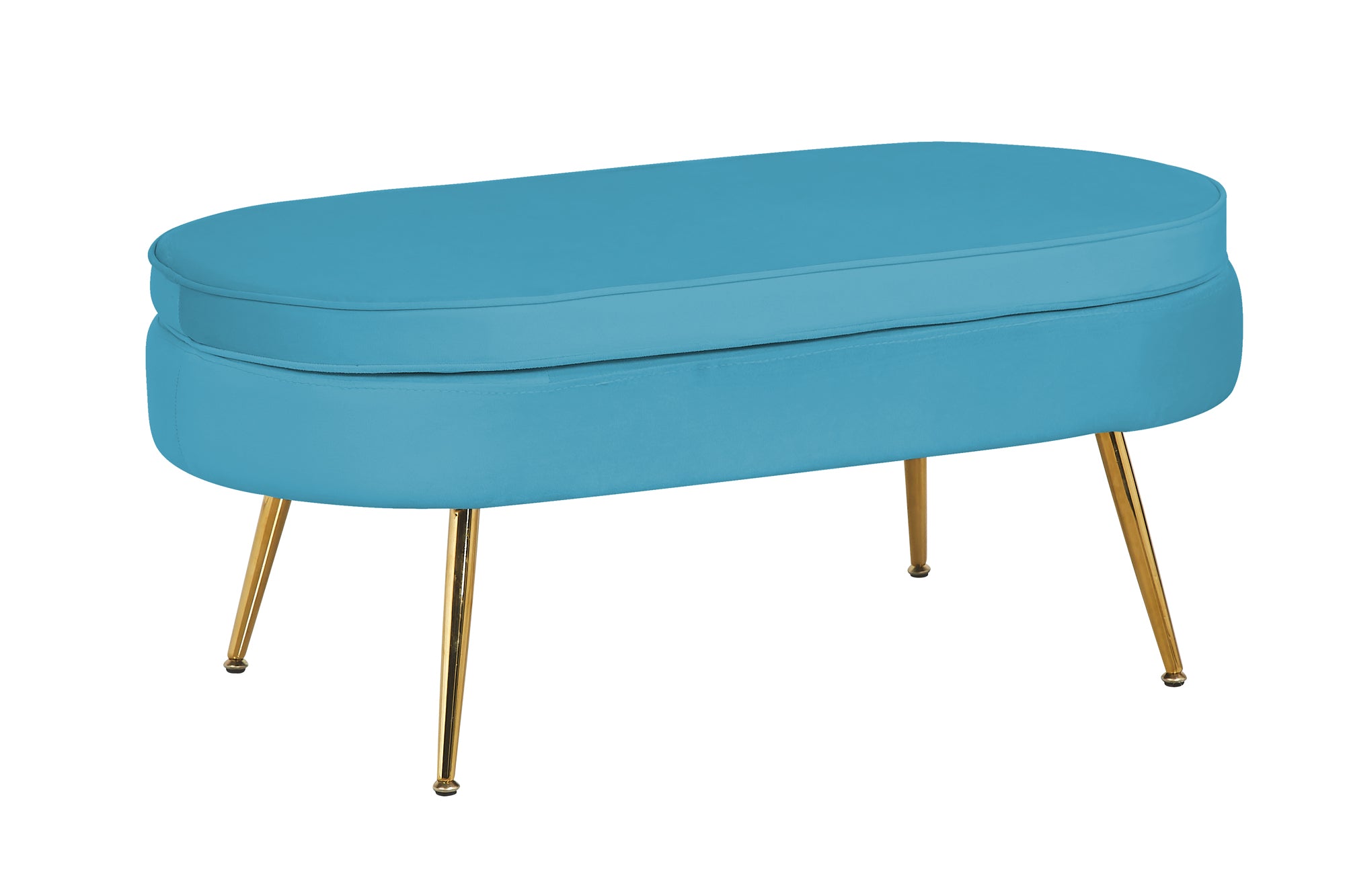 Sales Fever - Sitzpouf oval aus Samt Blau