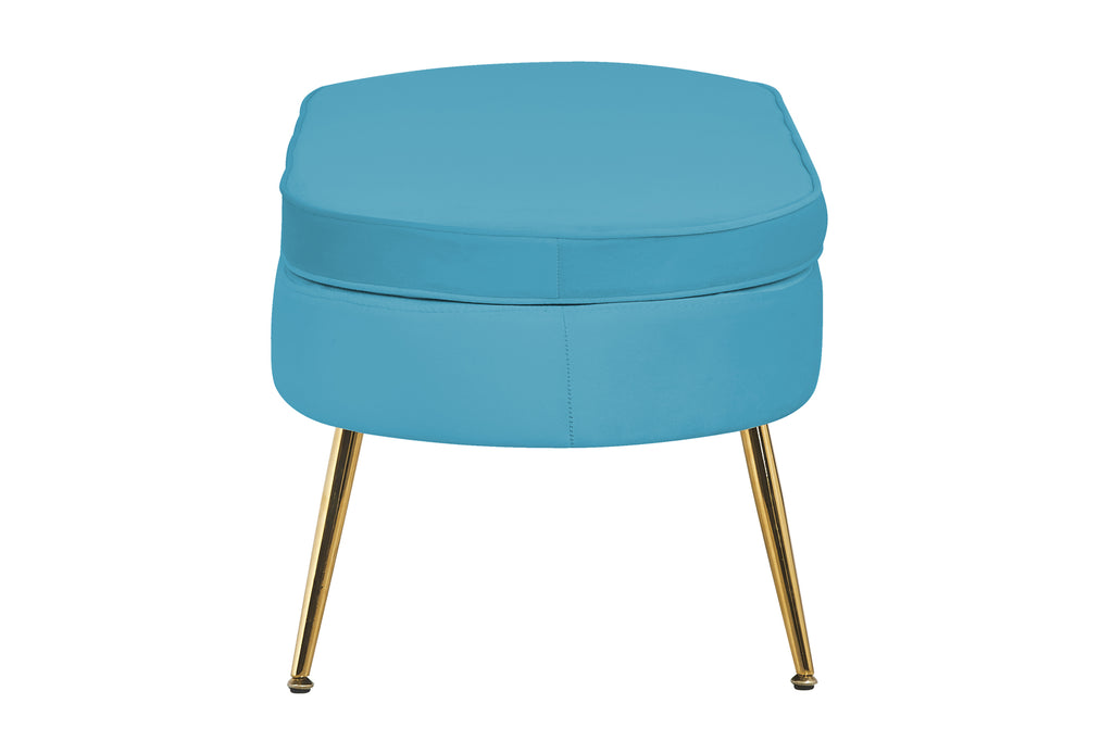 Sales Fever - Sitzpouf oval aus Samt Blau