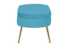 Sales Fever - Sitzpouf oval aus Samt Blau