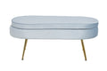 Sales Fever - Sitzpouf oval aus Samt Hellgrau