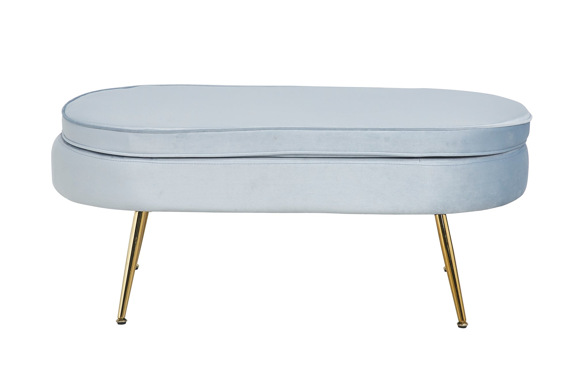 Sales Fever - Sitzpouf oval aus Samt Hellgrau