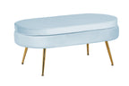 Sales Fever - Sitzpouf oval aus Samt Hellgrau