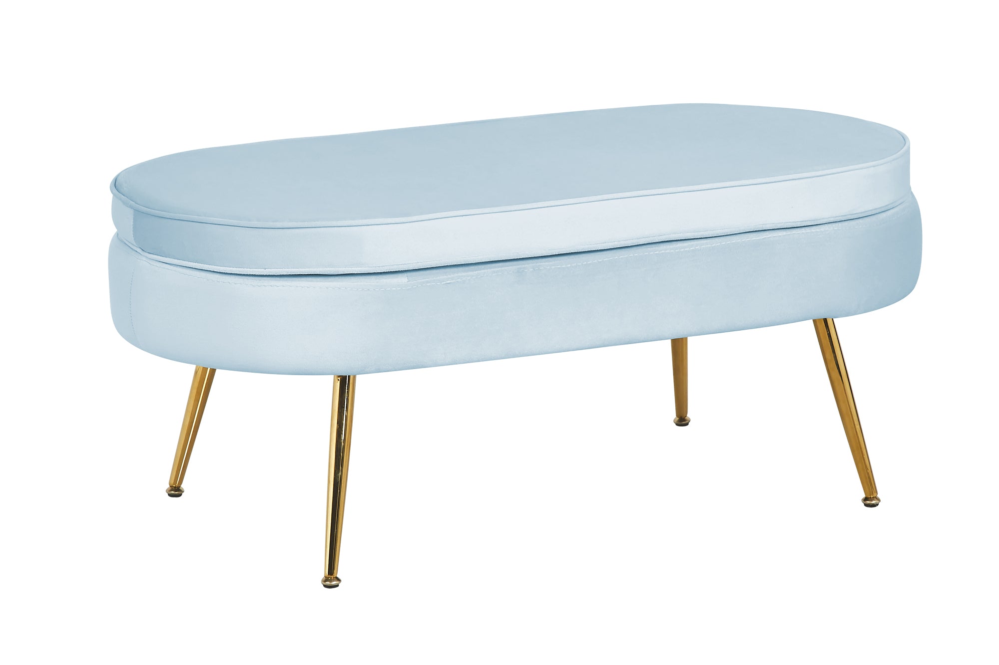 Sales Fever - Sitzpouf oval aus Samt Hellgrau