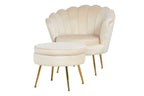 Sales Fever - Sitzpouf rund aus Samt Beige
