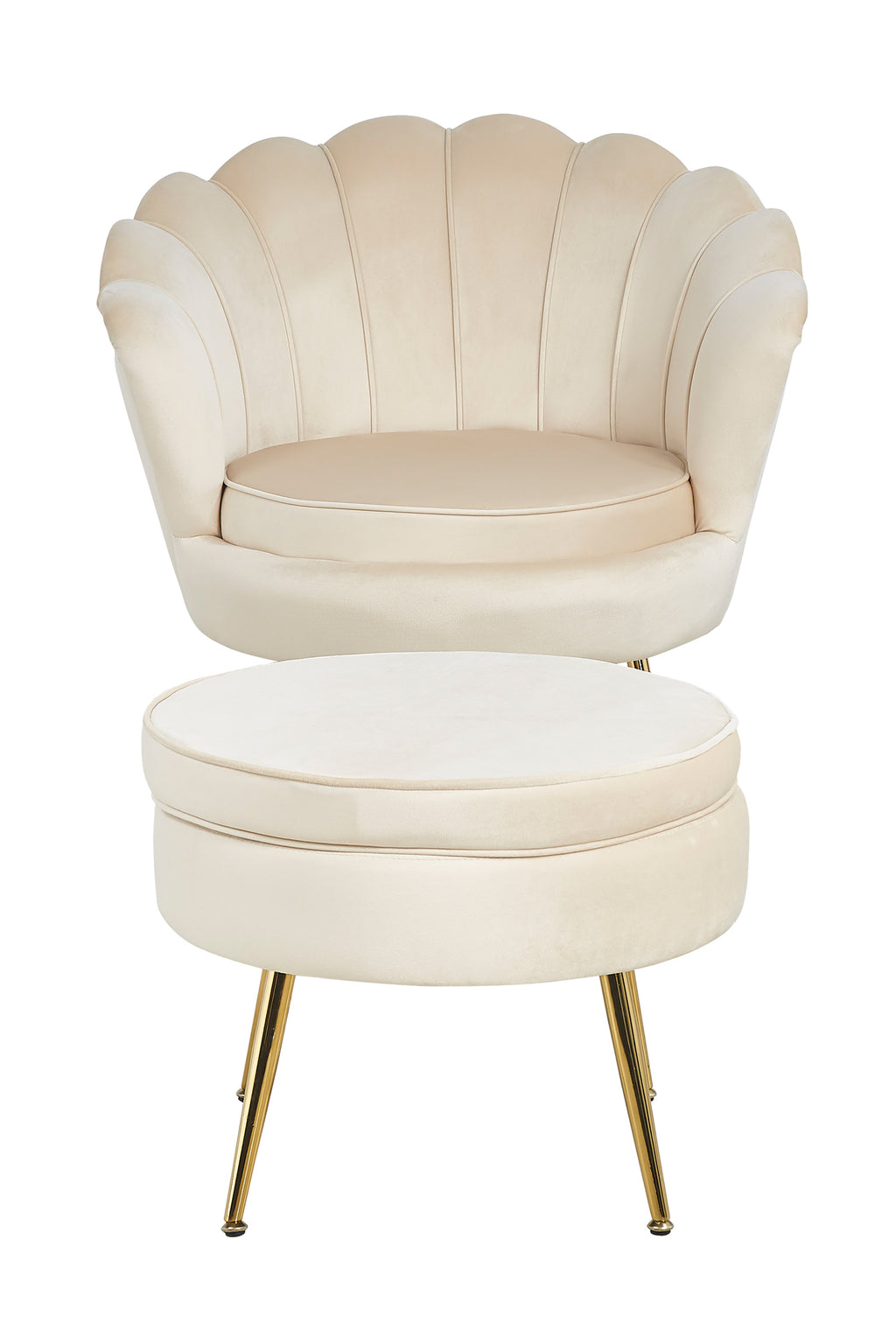 Sales Fever - Sitzpouf rund aus Samt Beige