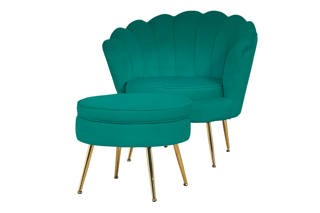 Sales Fever - Sitzpouf rund aus Samt Grün