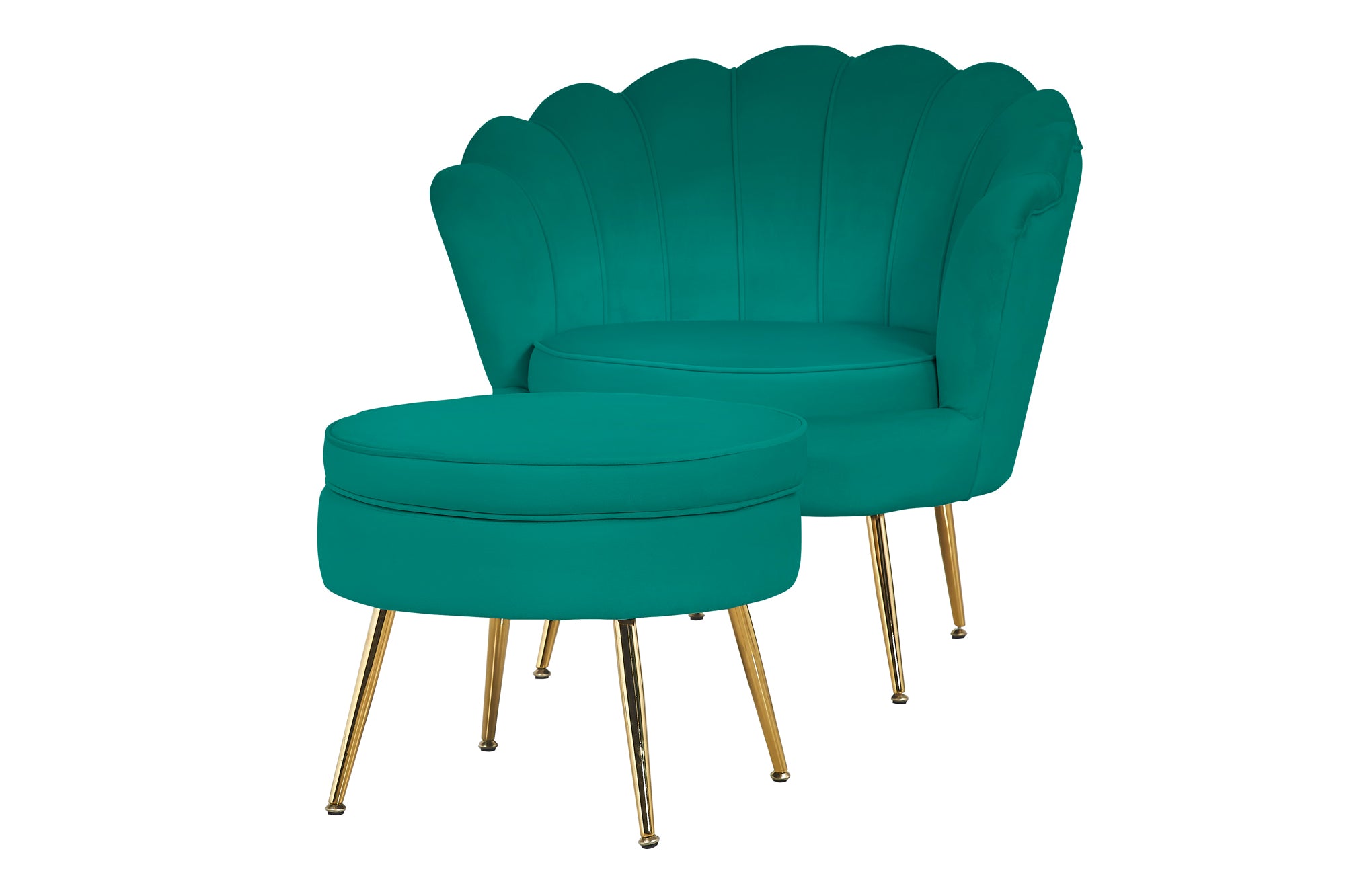 Sales Fever - Sitzpouf rund aus Samt Grün