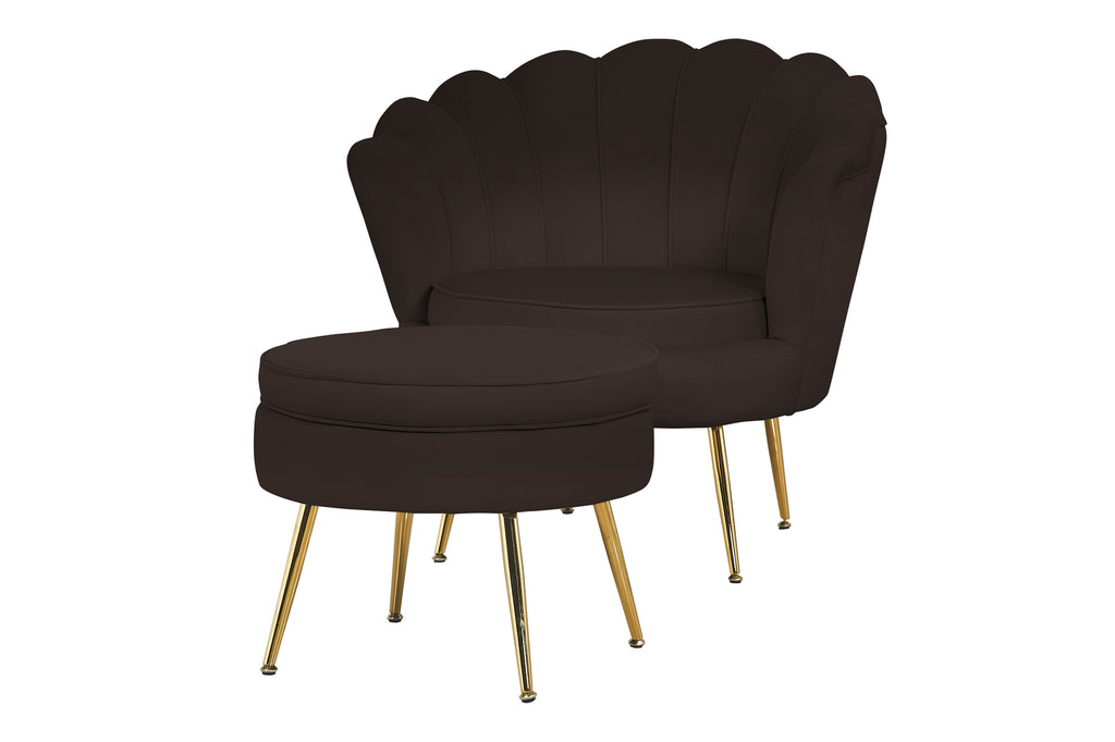 Sales Fever - Sitzpouf rund aus Samt Schwarz