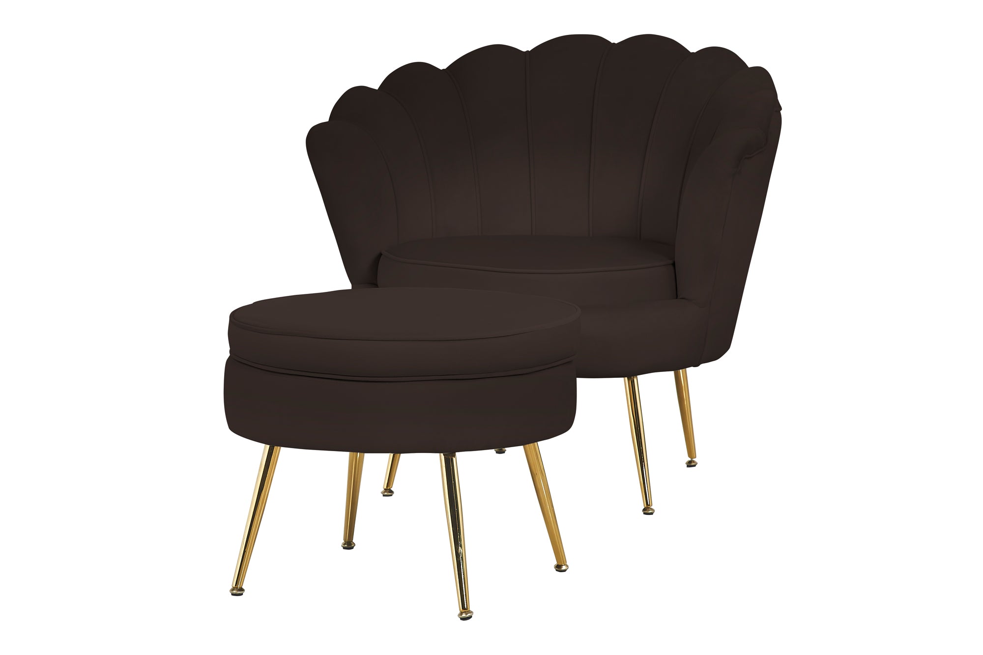 Sales Fever - Sitzpouf rund aus Samt Schwarz