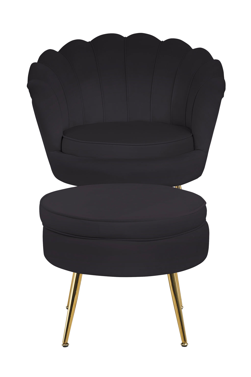 Sales Fever - Sitzpouf rund aus Samt Schwarz