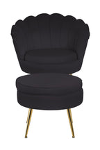 Sales Fever - Sitzpouf rund aus Samt Schwarz