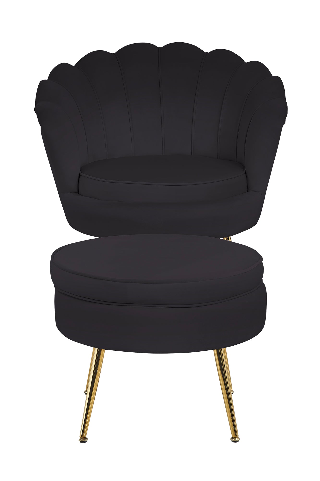 Sales Fever - Sitzpouf rund aus Samt Schwarz