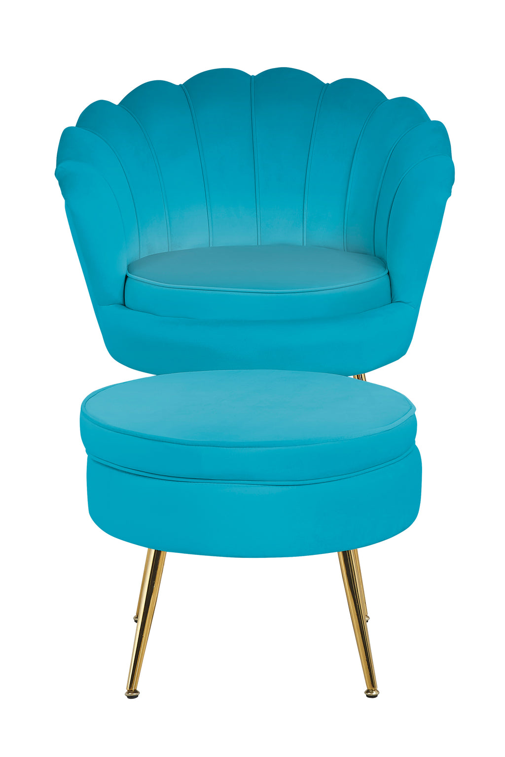 Sales Fever - Sitzpouf rund aus Samt Blau
