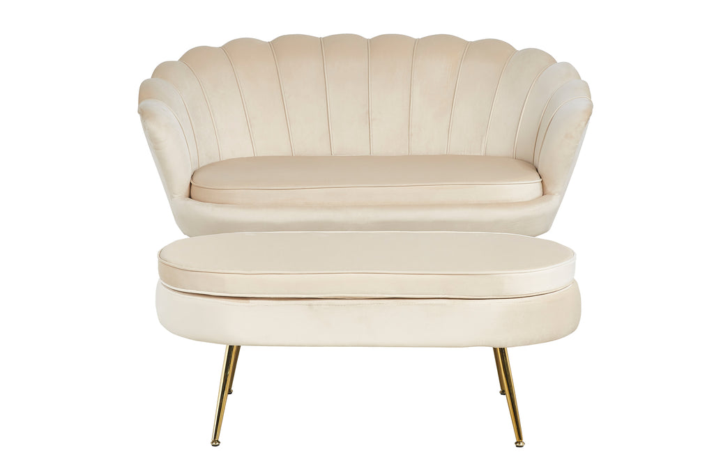 Sales Fever - Muschelsofa aus Samt Beige
